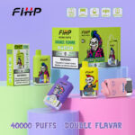 FIHP 40000 Puffs Dual Flavor 2-in-1 Disposable Vape featuring a Smart LCD Screen and flavor switch bottom