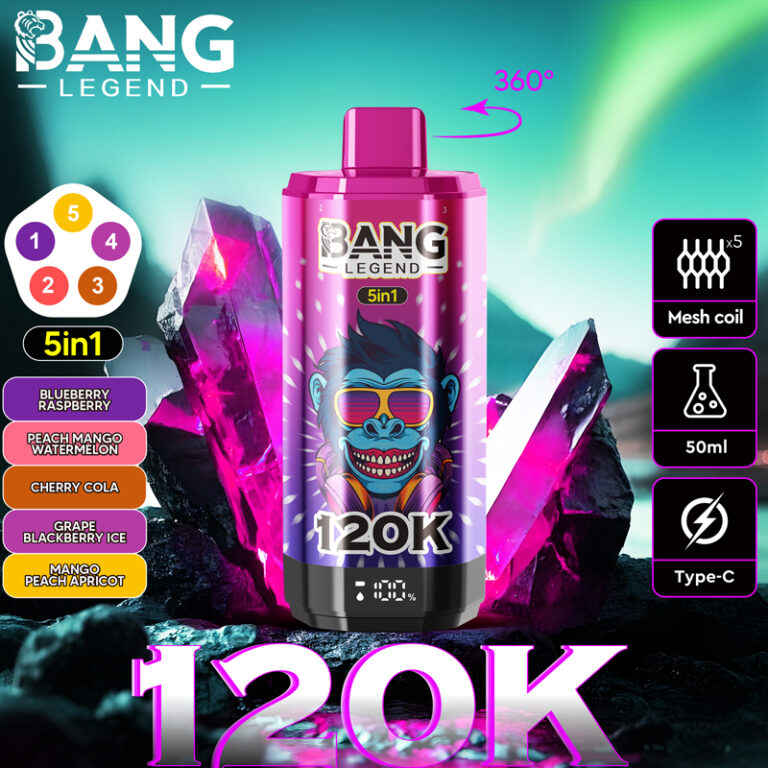 Best Bang Legend 120000 Puffs Disposable Vape 5 in 1 multi flavor switching device.