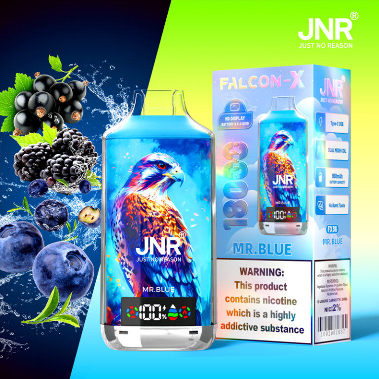 JNR Falcon X 18000 Puffs with Advanced Dual Mesh Coil & Dual Core for Enhanced Flavor and Vapor