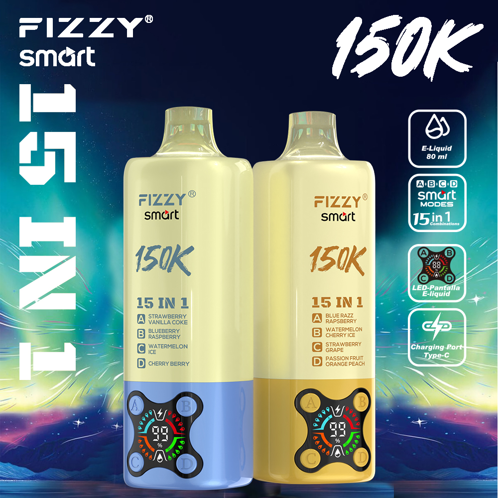 fizzy-smart-150000-puffs-150k-disposable-vape-eu-warehouse Fizzy Smart 150000 Puffs 15-in-1 Flavor System Disposable Vape EU Warehouse