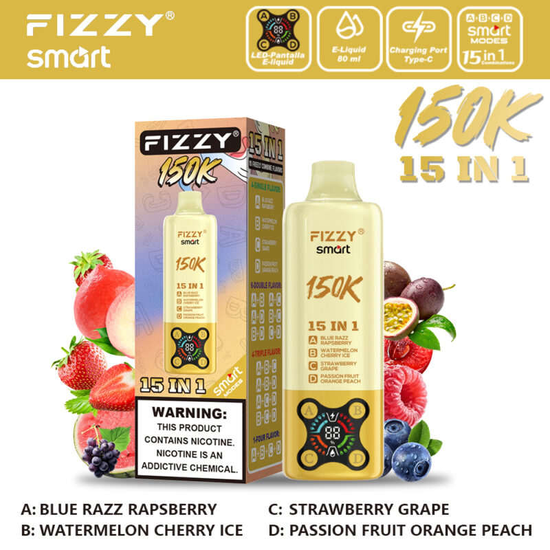 Fizzy Smart 150000 Puffs 150K 15 in 1 Bulk Disposable Vape Wholesale